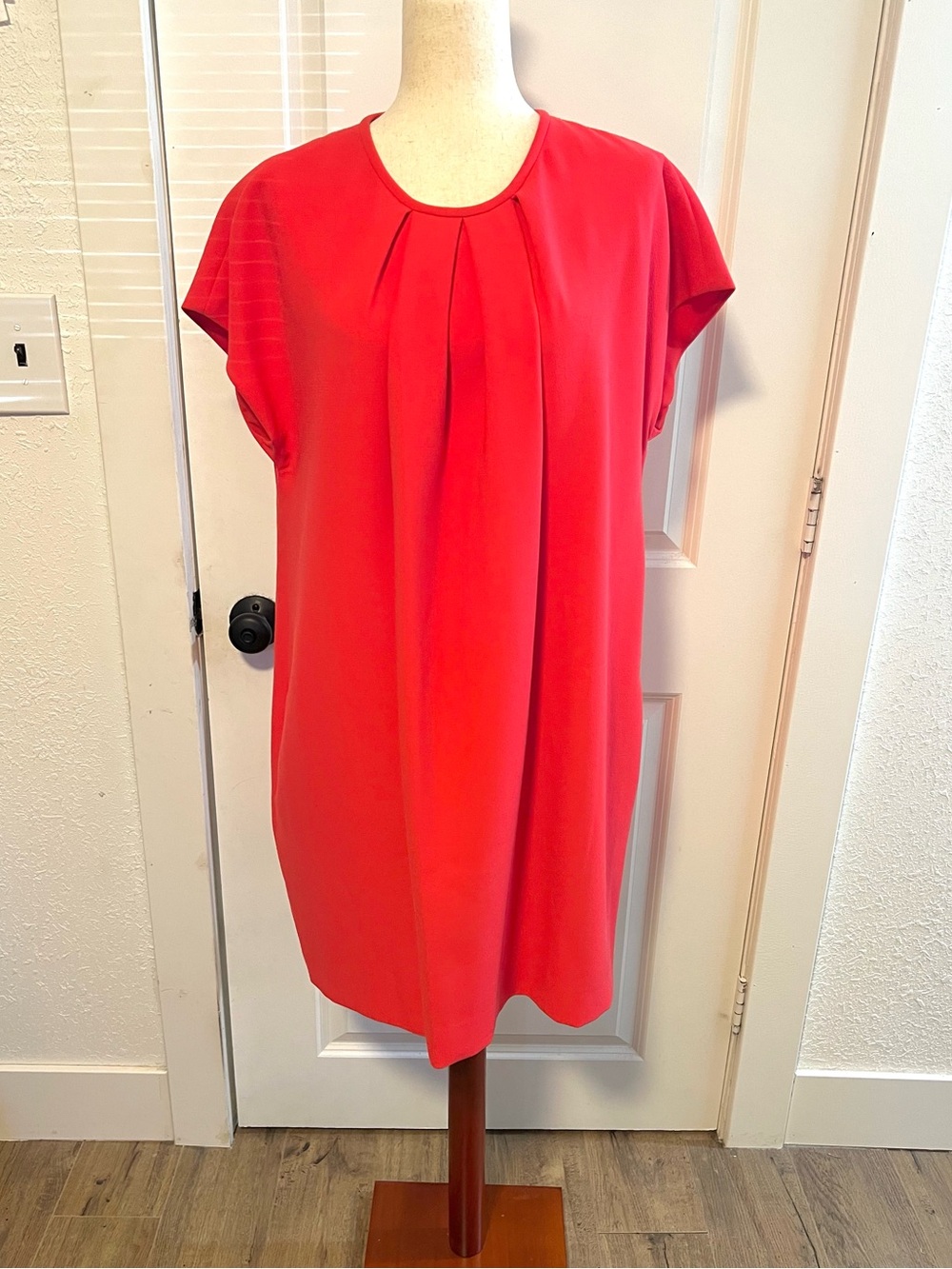 NWT Kate Spade Crepe Cap Sleeve Aladdin Pink Pleated Shift Dress